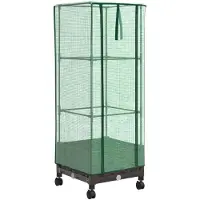 vidaXL Tuinschutting met Kasbedekking en Wielen Bruin 40 x 40 x 129 cm