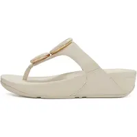 FitFlop Lulu Marbled-Stone Toe-Post Sandals BEIGE 40