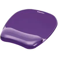 Fellowes Crystal Gel Muismat met Polssteun | Ergonomische Muismat | Geschikt voor Optische Muizen | Paars