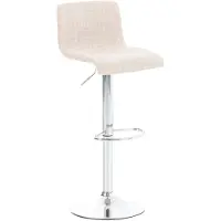 CLP Barkruk Hover met stoffen bekleding | Kleur: crème. Materiaal: metalen frame met chroomlook