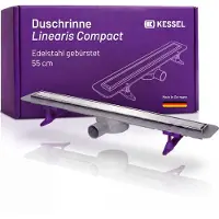 Kessel Douchegoot Linearis Compact L: 550 mm, DN 50, WaD, V2A afdekking, K 3, 1 stuk.