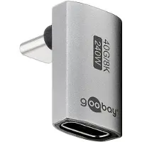 Wentronic Haakse USB C verloopstekker - USB C female naar USB C male - Tot 40 Gb