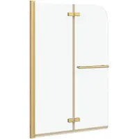 vidaXL Douche Omheining Transparant en Goud 95 x 140 cm