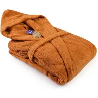 Artg Robezz - Badjas met Capuchon - 100% Katoen - Badstof - Kaneel Bruin - Cinnamon - Maat S/M