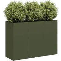 vidaXL Plantenbak 120x40x80 cm koudgewalst staal olijfgroen