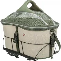 Trixie fietsmand hond voor bagagedrager polyester olijfgroen/beige - 46x33x40 cm - Hondensnacks