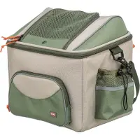 Trixie fietsmand hond voor stuur polyester olijfgroen/beige - 48x34x40 cm - Hondensnacks