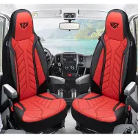 BREMER SITZBEZÜGE Premium Camper stoelhoezen voor Laika Kosmo / Kreos DPL502 in Zwart/Rood (2 losse stoelen)