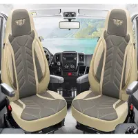 BREMER SITZBEZÜGE Premium Camper stoelhoezen voor Karmann Davis Lifestyle DPL509 in Beige/Grijs (2 losse stoelen)