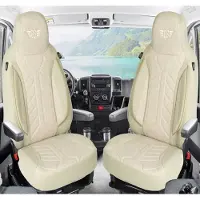 BREMER SITZBEZÜGE Premium Camper stoelhoezen voor Knaus TOURER VAN PLKT205 in Beige (2 losse stoelen)