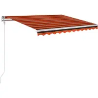 vidaXL Luifel automatisch met LED windsensor 350x250 cm oranje bruin