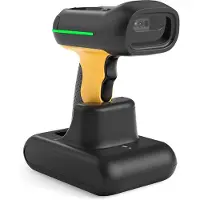 Inateck BCST-75S Industriële barcodescanner, draadloos, 2D QR-codescanner met intelligent laadstation, IP67 waterdicht en stofdicht, barcodelezer met 2600 mAh batterij, handscanner met app en SDK