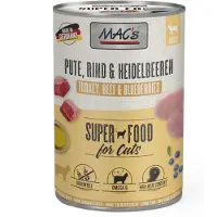 Mac'S 6x400g Kalkoen/Bosbessen MAC's Kattenvoer