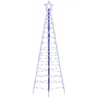 vidaXL LED Kerstboom met Grondspikes Blauw 250 cm IJzer