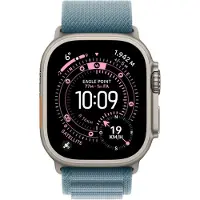 Apple Alpine Loop Band voor de Watch | 44/45/46/49 mm - Maat S - Light Blue / Black Titanium