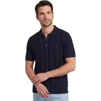 Brax poloshirt donkerblauw gestreept normale fit katoen