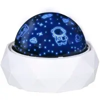 Grundig Sterrenprojector Kinderen - Nachtlamp met Kleurverandering en Rotatie - Projector met Sterren en Astronauten - USB-C Oplaadbaar - Witte Behuizing