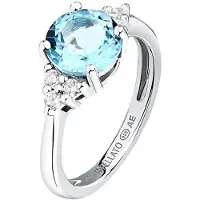 Morellato TESORI SAIW29501 - 56 MM - ZILVEREN RING MET LICHTBLAUWE/TRANSPARANTE ZIRKONIA'S 1 STUK