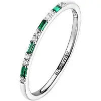 Brosway FANCY FLG149 - 52 MM - ZILVEREN RING MET GROENE/TRANSPARANTE ZIRKONIA'S 1 STUK