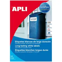 APLI Weerbestendige etiketten formaat 210 x 297 mm (b x h) 100 stuks 1 per blad doos van 100 blad