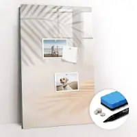 Coloray Whitebord - De schaduw van een palmblad - 40 x 60 cm - Grijs Memo Magneetbord - Gratis 5 Sterke Magneten + Whiteboard Marker & Wisser - Organizer Muur - Magnet Board - Organiseer Je Bureau