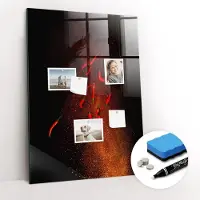 Tulup Whitebord - Hete pepers - 70 x 100 cm - Rood Magneetbord Muur - Gratis 5 Sterke Magneten + Whiteboard Marker & Wisser - Design Memobord - Magnetisch Wandbord - Inspiratiebord Kantoor