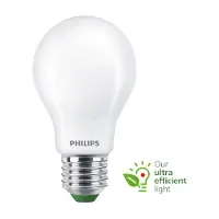 Philips Matte gloeilamp met een klassiek uiterlijk, 60 Watt, A60, E27, 4 Watt, 60 Watt, E27, 840 lumen, 50.000 uur, Warm wit