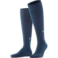 Burlington Dublin lang eenkleurig katoen kniekousen heren blauw - maat 40-46