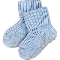 Falke Cotton Catspads antislip noppen katoen huissokken babysokjes meisjes jongens blauw - Maat 74-80