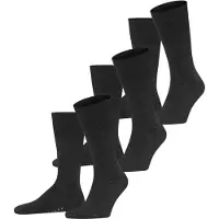 Falke Airport 3-Pack eenkleurig wol katoen multipack sokken heren grijs - maat 47-48