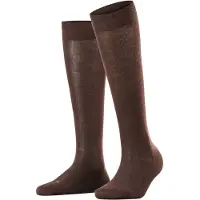 Falke Sensitive London drukvrije comfort tailleband katoen kniekousen dames bruin - maat 35-38