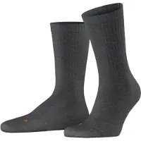 Falke Run Rib Crew lichte padding katoen functioneel materiaal Sokken unisex grijs - maat 46-48