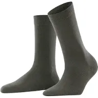 Falke Softmerino dik halfhoog comfortabel zonder motief zacht winter warm ondoorzichtig Merinowol Katoen Groen Dames sokken - Maat 39-40