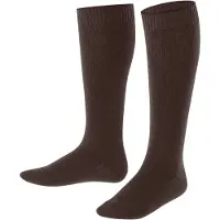 Falke Comfort Wool lang eenkleurig wol kniekousen kinderen bruin - maat 35-38