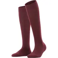 Falke Family lang eenkleurig katoen kniekousen dames rood - maat 35-38