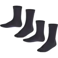 Falke Happy sokken - zwart (set van 2) Meisjes Katoen Effen - maat 31-34