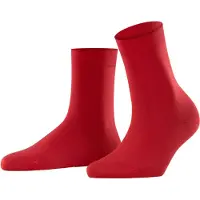 Falke Cotton Touch eenkleurig katoen sokken dames rood - maat 35-38
