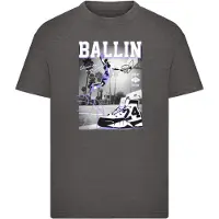 Mister tee - Kids Ballin Hard Kinder Tshirt - Kids 110/116 - Grijs