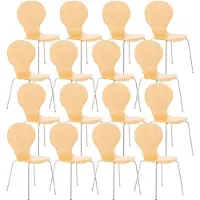 CLP Diego Set van 16 stapelstoelen natura