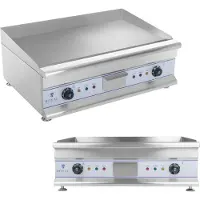Royal Catering Elektrische bakplaat - 75 cm - glad - 2 x 3200 W -