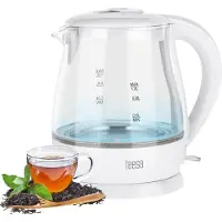 Uni-T TSA1030 - Draadloze elektrische waterkoker, 1,0 liter, wit/glas