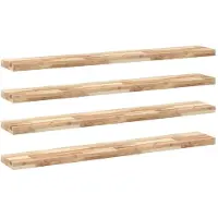 vidaXL Wandschappen 4 st zwevend 140x20x4 cm onbehandeld acaciahout