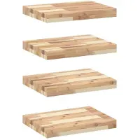 vidaXL Wandschappen 4 st zwevend 60x30x4 cm onbehandeld acaciahout