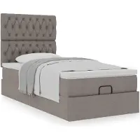 vidaXL Ottoman bed met matras 90x190cm stof taupe