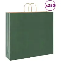 vidaXL Papieren zakken 250 st met hengsels 54x15x49 cm groen