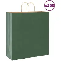vidaXL Papieren zakken 250 st met hengsels 45x17x48 cm groen
