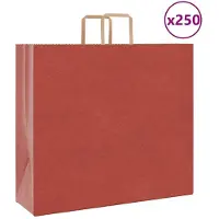vidaXL Papieren zakken 250 st met hengsels 54x15x49 cm rood