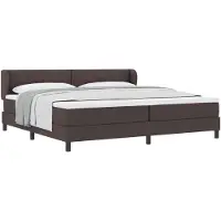 vidaXL Boxspring bed met hoofdeinde Donkerbruin 200 x 200 cm Stof