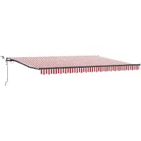 vidaXL Uitschuifbare luifel Rood en Wit 450 × 300 cm Polyester