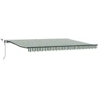 vidaXL Uittrekbare zonnescherm, groen en wit, 450 x 300 cm, polyester